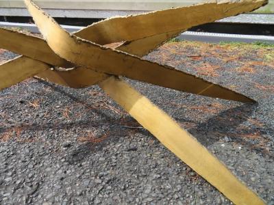Silas Seandel Stylish Silas Seandel Style Torch Cut Steel Coffee Table 1970s