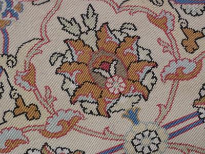 Silk Hereke Rug with Metal Brocading