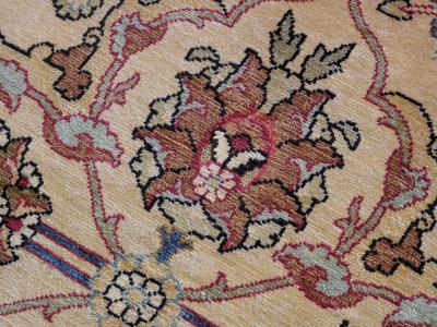 Silk Hereke Rug with Metal Brocading