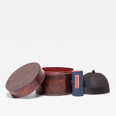 Silk Skull Cap with Gilt Lacquered Box