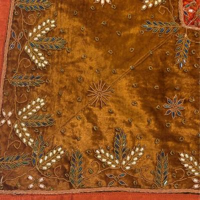 Silk Velvet Bordered Pattern Bed Cover 99x117 India