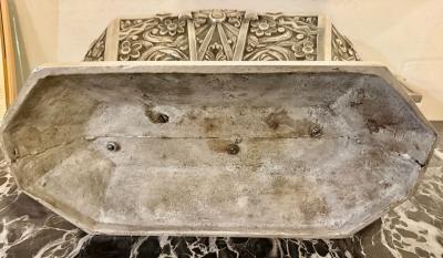 Silver Art Deco Jardiniere Bronze Bowl with Modernist Detailing