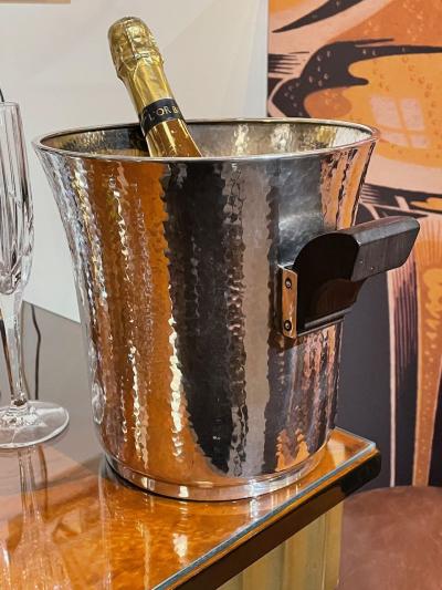 Silver Champagne Cooler with Ebony Black Handles