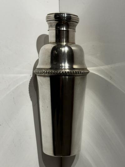Silver Cocktail Shaker with Silver Beading Detail
