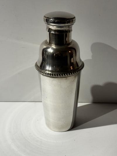 Silver Cocktail Shaker with Silver Beading Detail