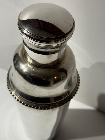 Silver Cocktail Shaker with Silver Beading Detail