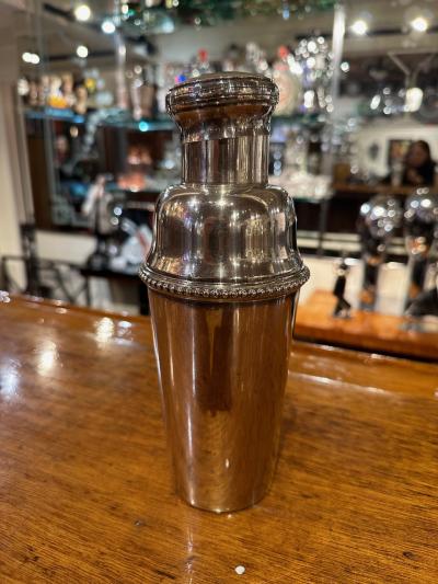Silver Cocktail Shaker with Silver Beading Detail