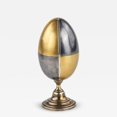 Silver Easter Egg Erik Kollin Faberge Firm Russia Saint Petersburg