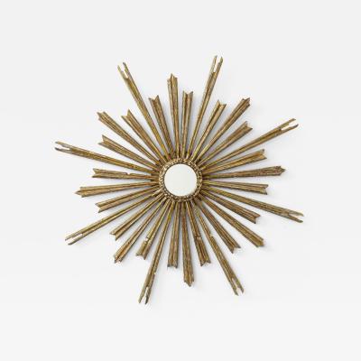 Silver Gilt Sunburst Mirror 20th Century