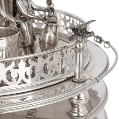 Silver Jewish multi tiered Passover Seder tray