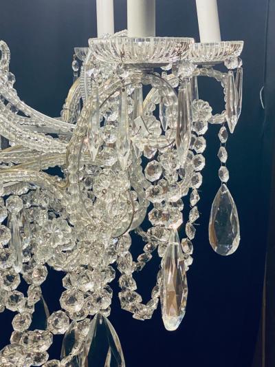 Silver Leaf Iron Chandelier with fine Crystal Bead and Pendant Decoration