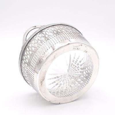 Silver Plate Basket with Glass Liner England circa 1930