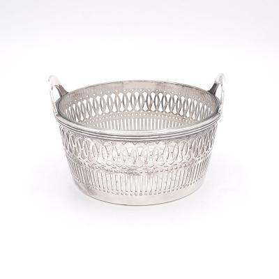 Silver Plate Basket with Glass Liner England circa 1930
