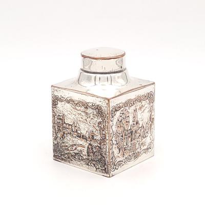 Silver Plate on Copper Tea Caddy Dutch circa 1830