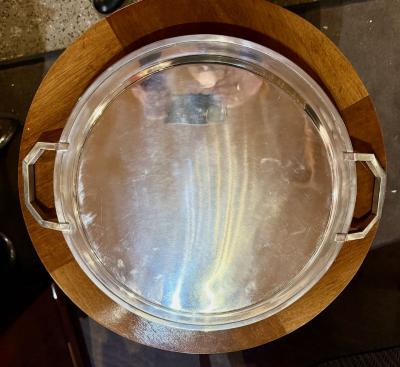 Silver Plated Coffee Tea Service Five Piece Set with Stylized Geometric Motifs
