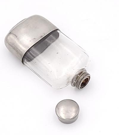 Silver Plated Crystal Flask circa 1940