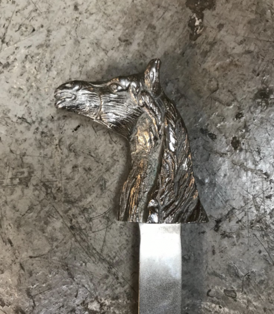Silver Plated Equestrian Horse Head Letter Opener Italy 1970s