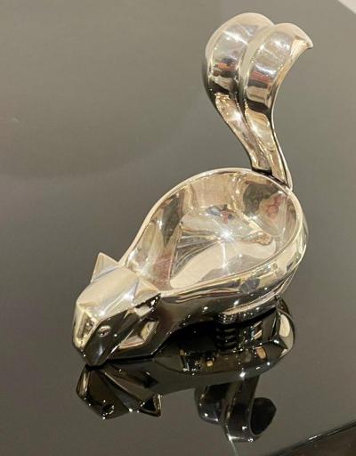 Silver Squirrel Nut Dish by Christofle for Gallia France 1930s 