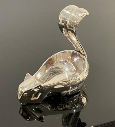 Silver Squirrel Nut Dish by Christofle for Gallia France 1930s 
