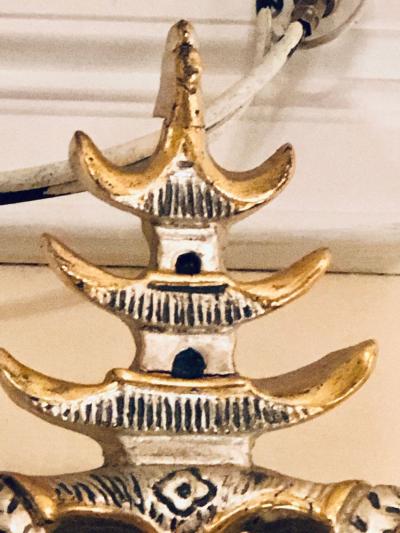 Silver and Gold Leaf Decorator Wall Mirror Having a Web Design and Dancing Bear