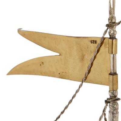 Silver and silver gilt nef sailing ship