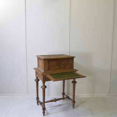 Silver cutlery set with carved wooden box silversmith A Cesa S C 