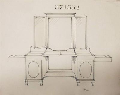 Silver fitted dressing table