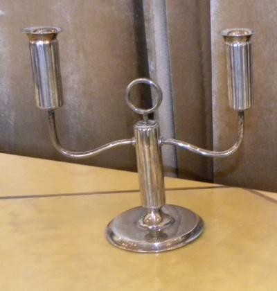 Silver fluted Art Deco Candlesticks
