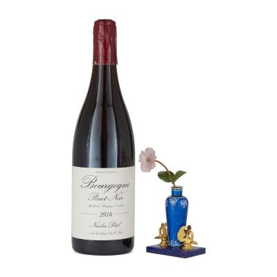 Silver gilt enamel diamond and semi precious stone flower model