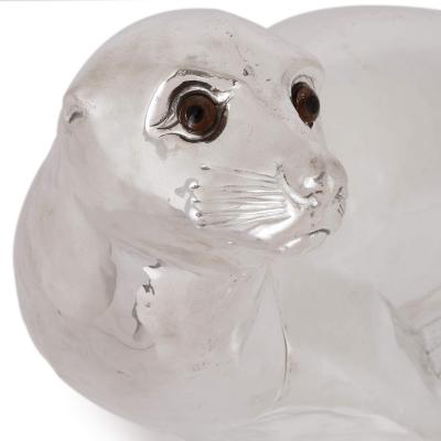 Silver plate sea lion wine or champagne cooler