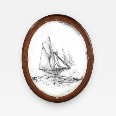 Silver plated classic yacht oval plaque by Walker and Hall