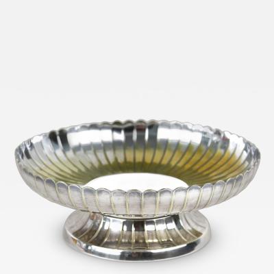 Silvered Art Nouveau Bowl Centerpiece Marked by JL Herrmann Austria ca 1910