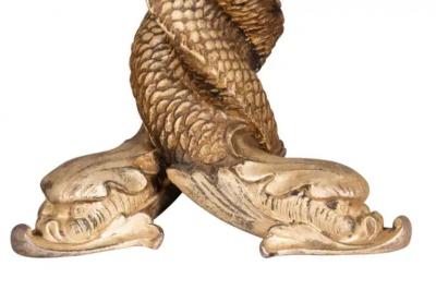 Silvered Metal Dolphin Form Table Lamp