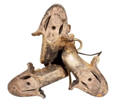 Silvered Metal Dolphin Form Table Lamp