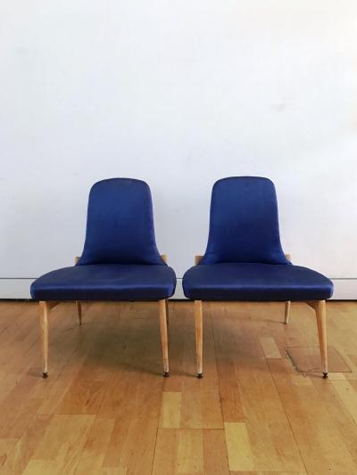 Silvio Cavatorta 1950s Pair of Side Chairs by Silvio Cavatorta