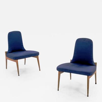 Silvio Cavatorta 1950s Pair of Side Chairs by Silvio Cavatorta