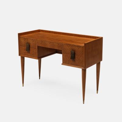 Silvio Cavatorta Birch Desk and Matching Chair in Ivory Boucle by Silvia