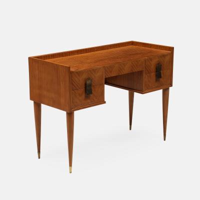 Silvio Cavatorta Birch Desk and Matching Chair in Ivory Boucle by Silvia