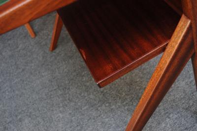 Silvio Cavatorta Silvio Cavatorta Diminutive Desk with Companion Table in Walnut and Green Glass