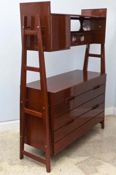 Silvio Cavatorta Silvio Cavatorta Mid Century Italian Modern Mahogany Cabinet Bookcase