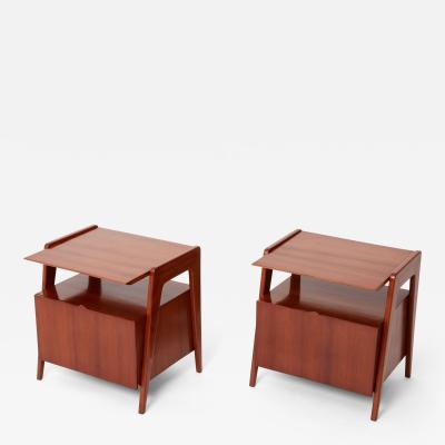 Silvio Cavatorta Silvio Cavatorta pair of mahogany wood nightstands 1950