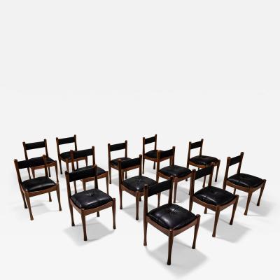 Silvio Coppola Set of 13 Bernini Chairs Model 620 in Walnut by Silvio Coppola Italy 1964