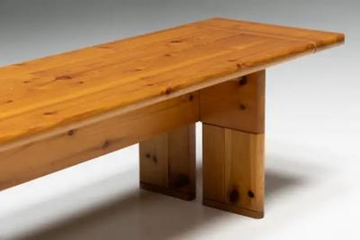 Silvio Coppola Solid Pine Wood Bench by Silvio Coppola for Fratelli Montina Italy 1970s