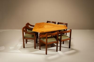 Silvio Coppola Triangular Italian Dining Table by Silvio Coppola for Montina Italy 1970s