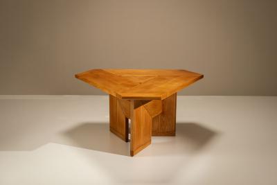 Silvio Coppola Triangular Italian Dining Table by Silvio Coppola for Montina Italy 1970s