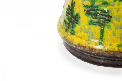 Similar German Yellow and Green Patterned Band Brown Glazed Ceramic Jugs