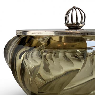 Simon Gate Exquisite Tinted Crystal Art Candy Dish in the Style of Simon Gate