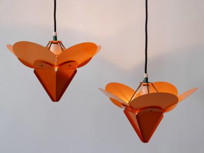 Simon Henningsen Set of Two Unique Tivoli Flower Pendant Lamps by Simon Poul Henningsen 1958