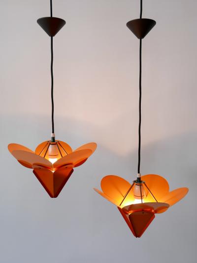 Simon Henningsen Set of Two Unique Tivoli Flower Pendant Lamps by Simon Poul Henningsen 1958
