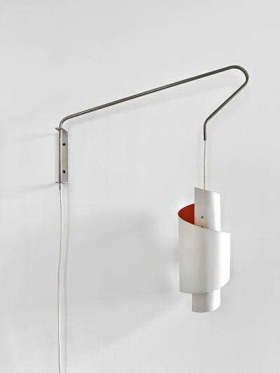 Simon Henningsen Swirl White Pendant Wall Lamps by Simon Henningsen Denmark 1960s